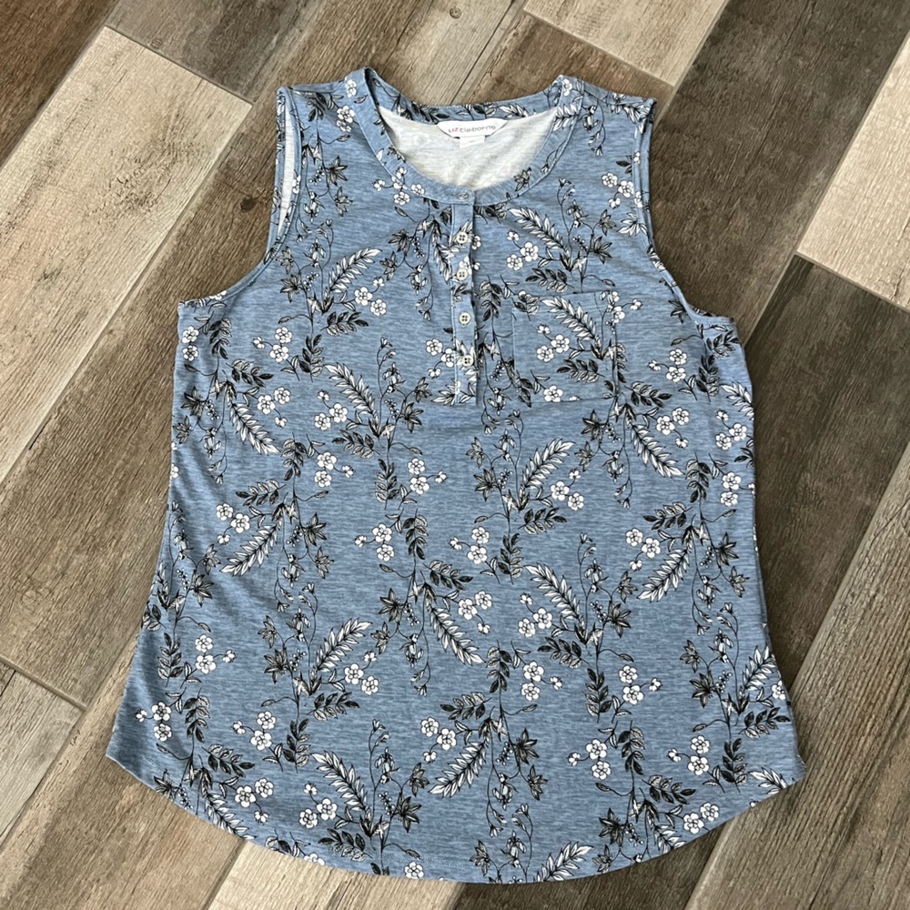 Liz Claiborne Sleeveless Floral Top Medium